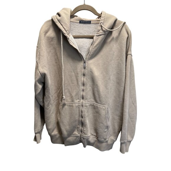 Brandy Melville Zip up Hoodie Taupe color Size xl - Picture 1 of 6